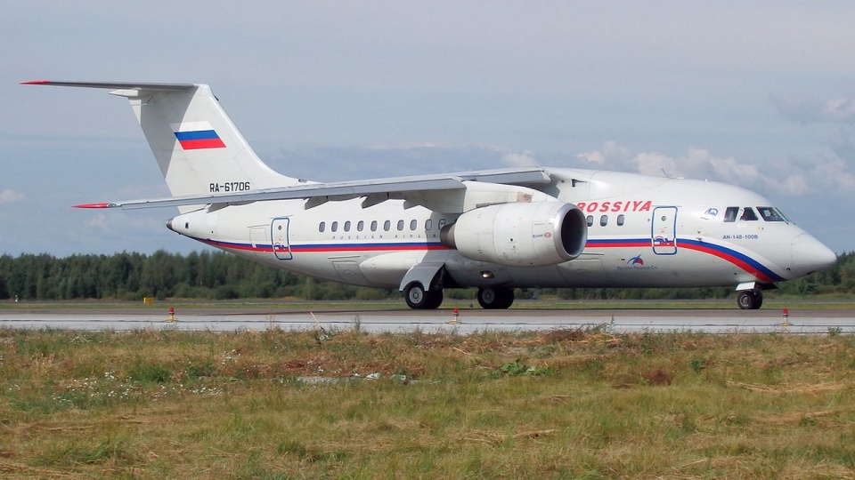 An-148 linii lotniczych Rossija. źródło: https://pl.wikipedia.org/wiki/An-148