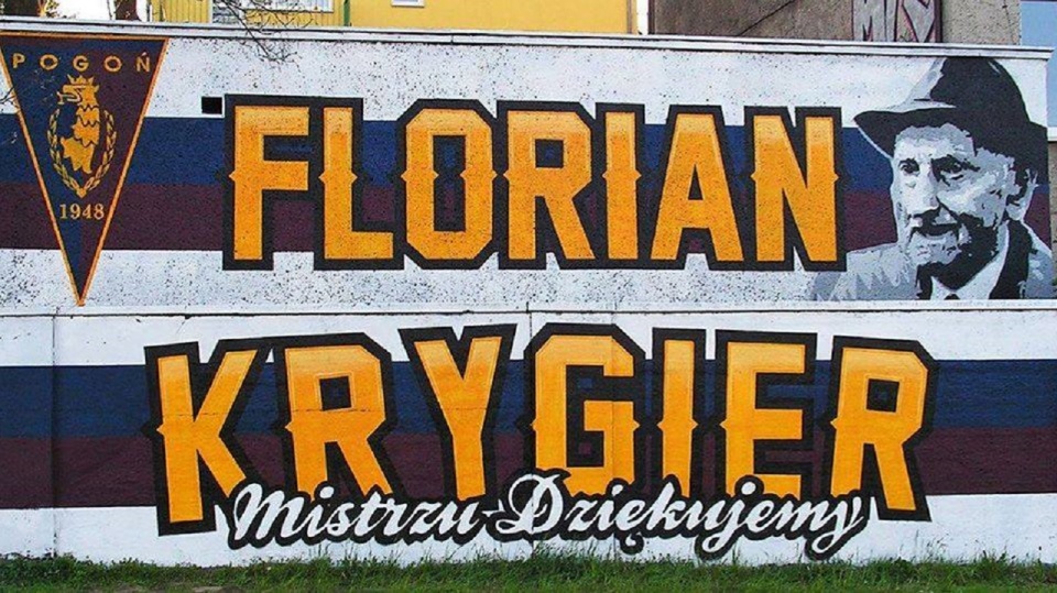 Graffiti w Szczecinie poświęcone Florianowi Krygierowi. Fot. Stowarzyszenie Kibiców Pogoni Szczecin Portowcy