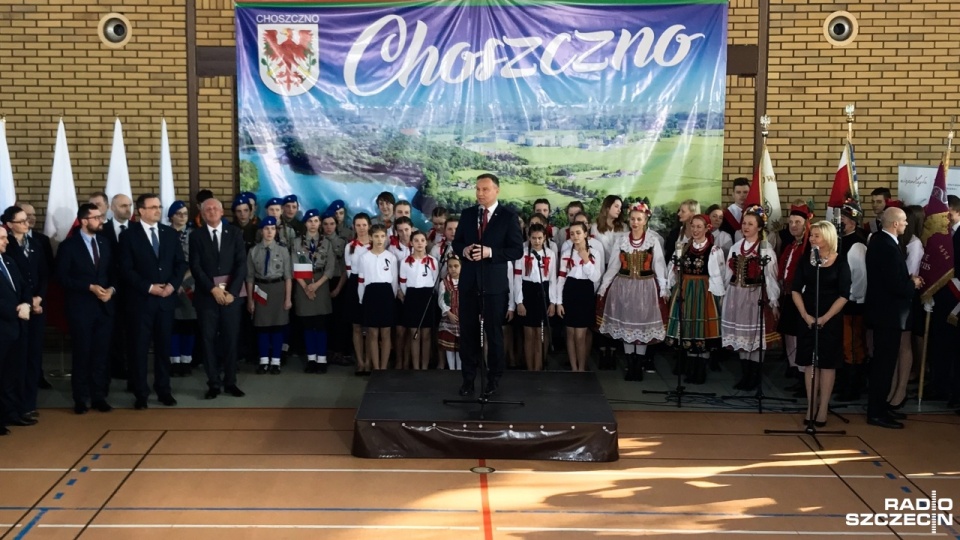 Prezydent Andrzej Duda odwiedził Choszczno. Fot. Łukasz Szełemej [Radio Szczecin]
