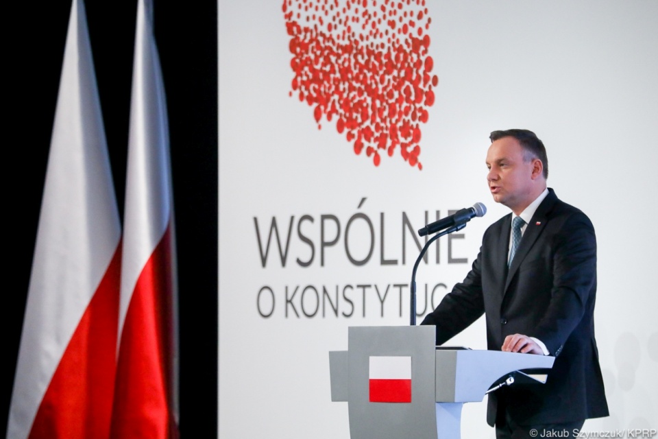 Prezydent Andrzej Duda na kongresie "Wspólnie o Konstytucji". Fot. Jakub Szymczuk/KPRP, www.prezydent.pl