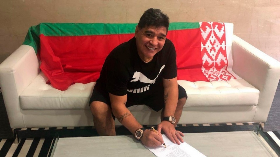Diego Maradona został prezesem białoruskiego klubu Dynamo Brześć. Fot. Dynamo Brześć, źródło: www.dynamo-brest.by