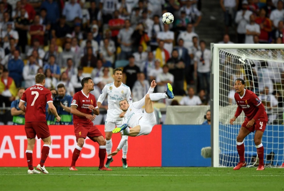 Gareth Bale strzela gola na 2:1. Fot. www.facebook.com/ChampionsLeague