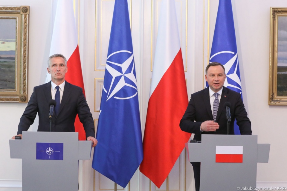 Sekretarz generalny NATO Jens Stoltenberg i prezydent Andrzej Duda. Fot. Jakub Szymczuk/KPRP, źródło: www.prezydent.pl