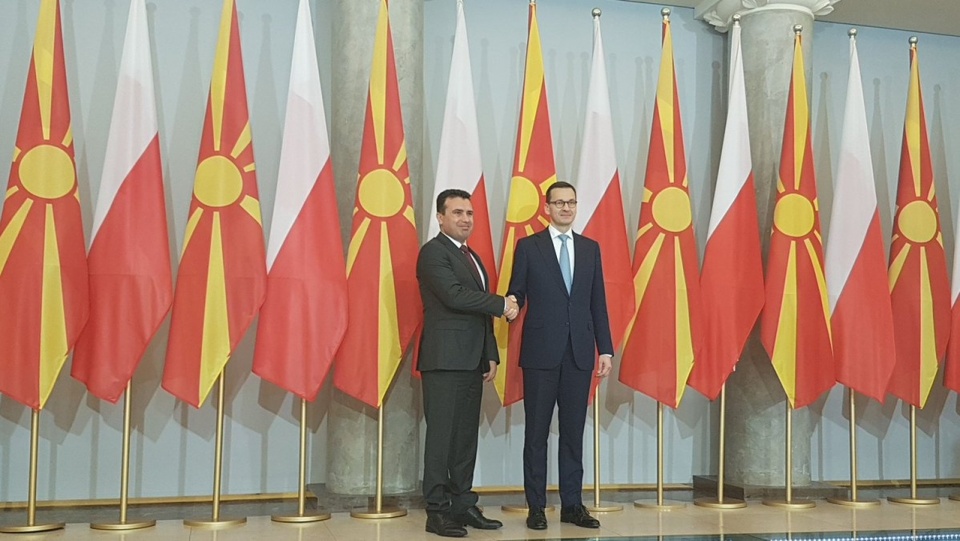 Premier Macedonii Zoran Zajew i premier Polski Mateusz Morawiecki. Fot. Kancelaria Premiera, źródło: www.twitter.com/premierrp