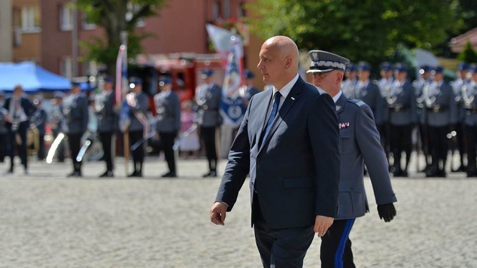 Joachim Brudziński w nawiązaniu do ostatnich wydarzeń przed Sejmem zaapelował również o uszanowanie pracy funkcjonariuszy policji. Fot. Łukasz Szełemej [Radio Szczecin]
