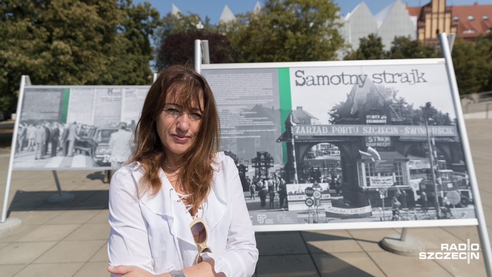 "Sierpień 88 - samotny strajk" - to tytuł wystawy, którą można zobaczyć na placu Solidarności w Szczecinie. Fot. Robert Stachnik [Radio Szczecin]