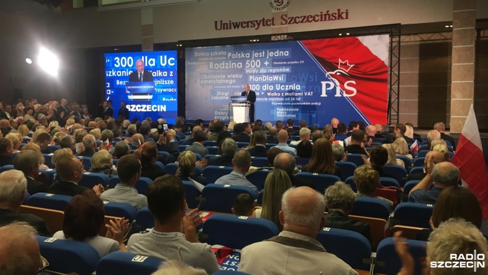 Prezes PiS Jarosław Kaczyński na konwencji wyborczej w Szczecinie. Fot. Kamila Kozioł [Radio Szczecin]