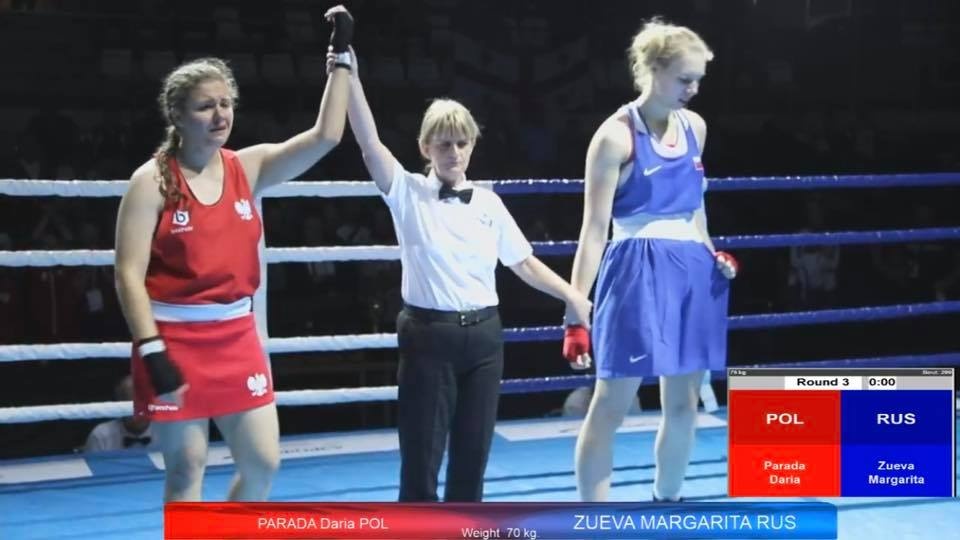 Daria Parada ze Skorpiona Szczecin została mistrzynią Europy w boksie juniorek, które zakończyły się w rosyjskiej Anapie. źródło: https://www.facebook.com/TeamSkorpionSzczecin/