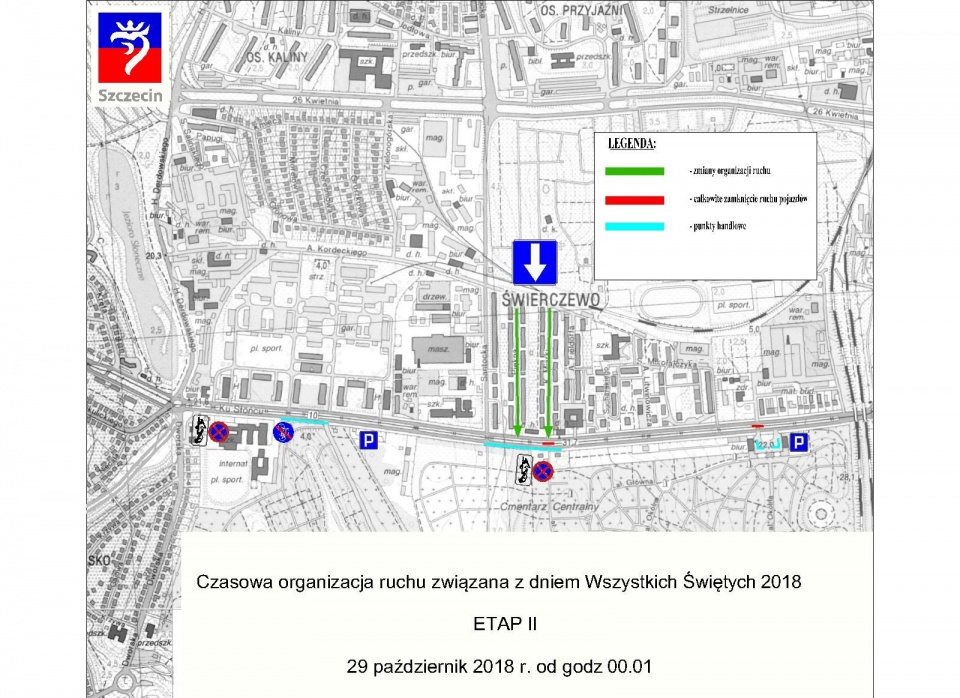 Czasowa organizacja ruchu - Etap II (29-31 październik). Mat. ZUK
