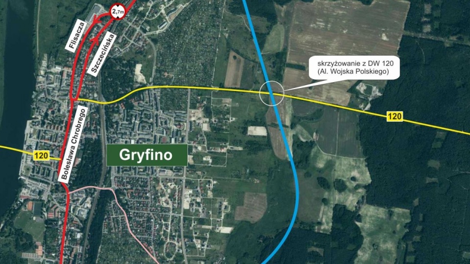 Obwodnica Gryfina i nowy przebieg drogi 31 powinny być gotowe do 2025 roku. źródło: GDDKiA