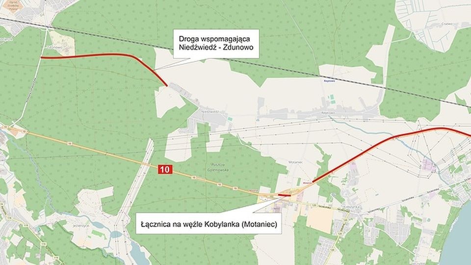 Nowa droga o długości około 3 kilometrów skróci połączenie Niedźwiedzia ze Szczecinem, o co mieszkańcy tej miejscowości zabiegali od ponad 30 lat. źródło: GDDKiA