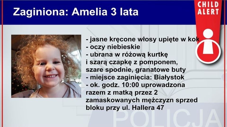 Dziewczynki i jej matki poszukują policjanci w całej Polsce - w tym z regionu. W związku ze sprawą uruchomiono procedurę Child Alert. źródło: http://www.childalert.pl/cha/aktualnosci/5180,Child-Alert.html
