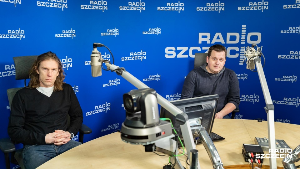 Grzegorz Racinowski i Ryszard Stefanik w studiu Radia Szczecin. Fot. Robert Stachnik [Radio Szczecin]