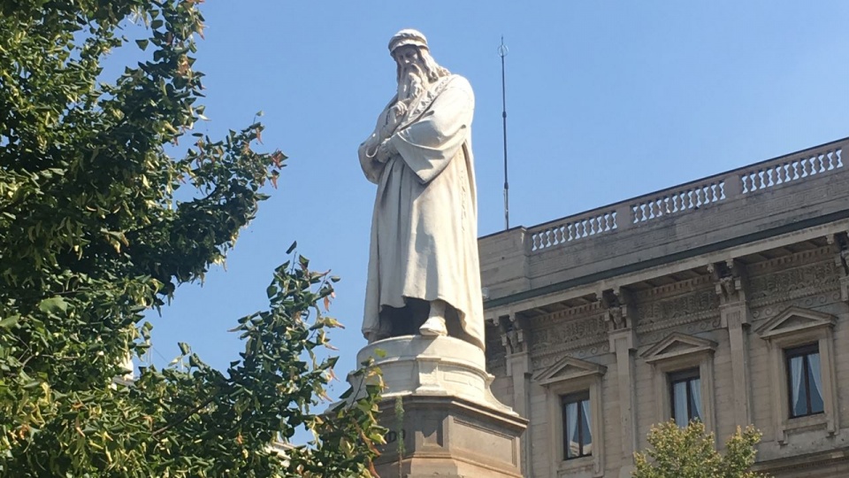 Pomnik Leonarda da Vinci w Mediolanie. Fot. Anna Arabska-Szmajdzińska [Radio Szczecin]