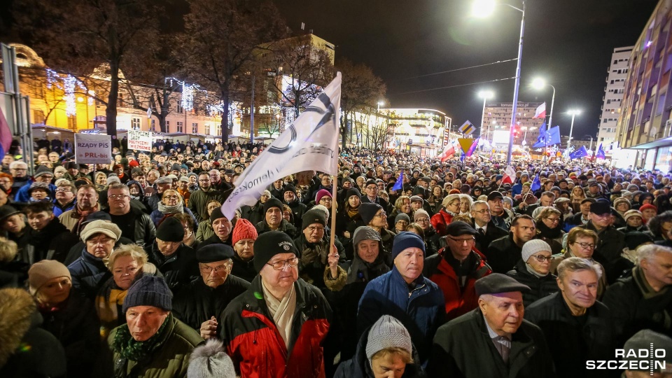 Protest w Szczecinie. Fot. Robert Stachnik [Radio Szczecin]