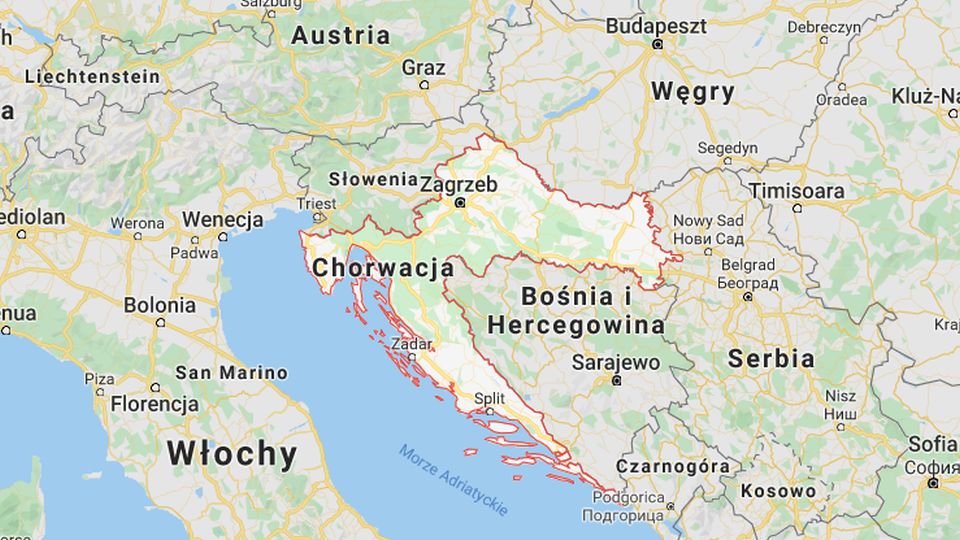 Epicentrum znajdowało się kilka kilometrów na północ od Zagrzebia, gdzie wiele budynków zostało zniszczonych. źródło: https://www.google.com/maps/place/Chorwacja/