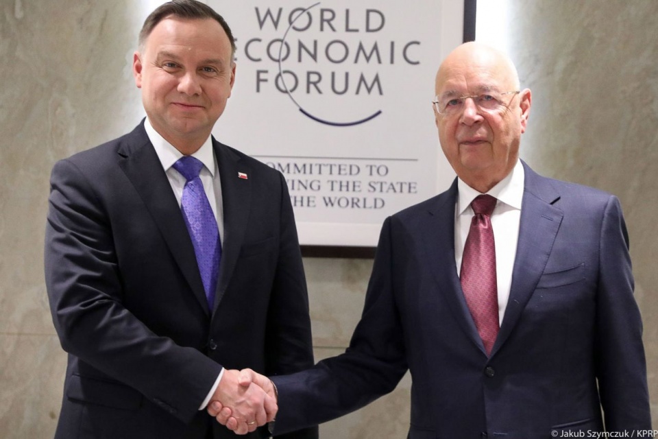 Andrzej Duda rano spotkał się z szefem Światowego Forum Ekonomicznego, Klausem Schwabem. Fot. twitter.com/prezydentpl