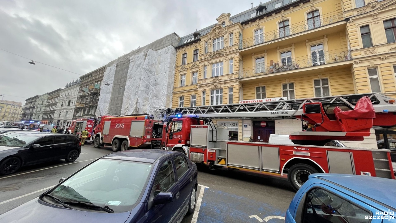 Pożar w centrum Szczecina. Są poszkodowani [ZDJĘCIA]