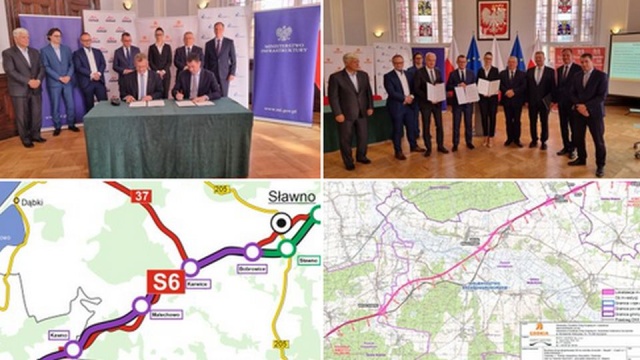 W Sławnie podpisano umowę na budowę kolejnego odcinka drogi S6 między Koszalinem i Sławnem. Ponad 22 km odcinek drogi ekspresowej będzie kosztować prawie 660 milionów złotych.