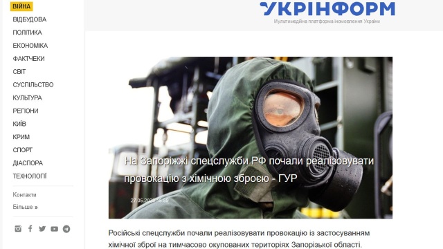 Rosyjskie służby specjalne rozpoczęły realizację prowokacji z użyciem broni chemicznej na tymczasowo okupowanych terytoriach obwodu zaporoskiego - informuje ukraiński wywiad wojskowy.
