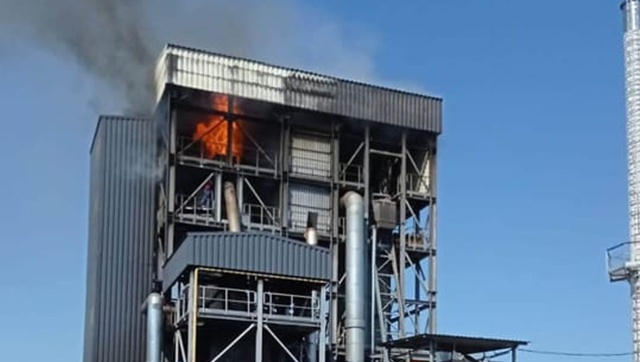 Ogień pojawił się na wieży jednej z firm w Goleniowskim Parku Przemysłowym w Łozienicy.