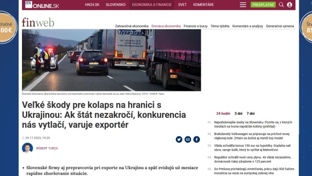 Słowaccy przewoźnicy solidaryzują się z transportowcami z Polski. Zapowiedzieli blokadę głównego przejścia drogowego pomiędzy Słowacją i Ukrainą. Podobnie jak protestujący w Polsce, Słowacy domagają się przywrócenia zezwoleń dla stanowiących nierówną konkurencję firm z Ukrainy.