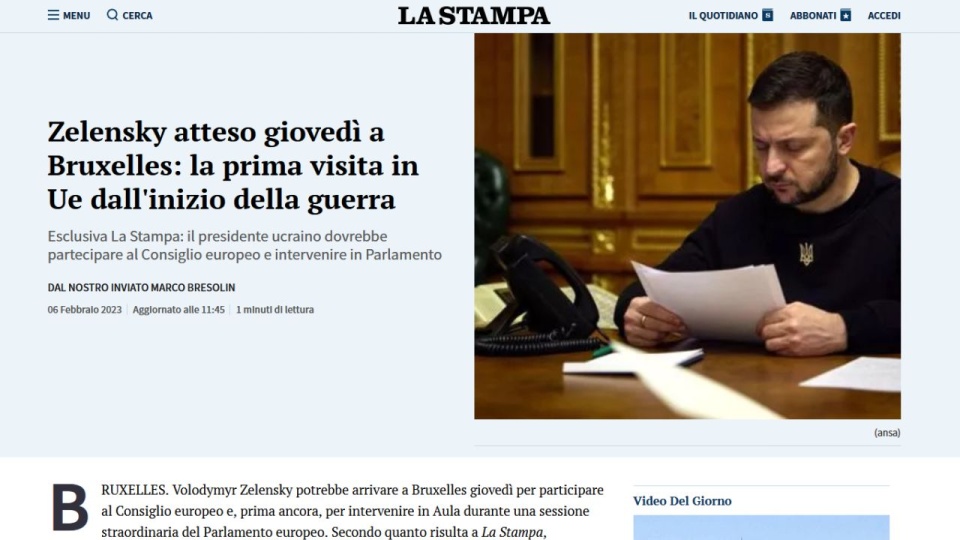 Prezydent Ukrainy może wciąć udział w unijnym szczycie w czwartek w Brukseli - poinformowała włoska gazeta "La Stampa". źródło: https://www.lastampa.it/