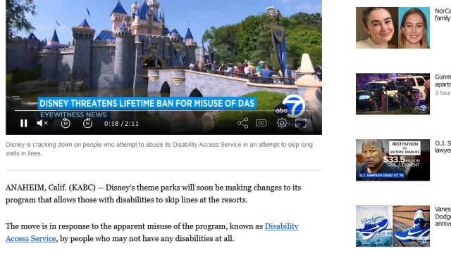Amerykańskie Parki Disneya wprowadzą dożywotnie zakazy wstępu dla osób kłamiących na temat niepełnosprawności. W przeszłości notorycznie zdarzały się w tym przypadku nadużycia.