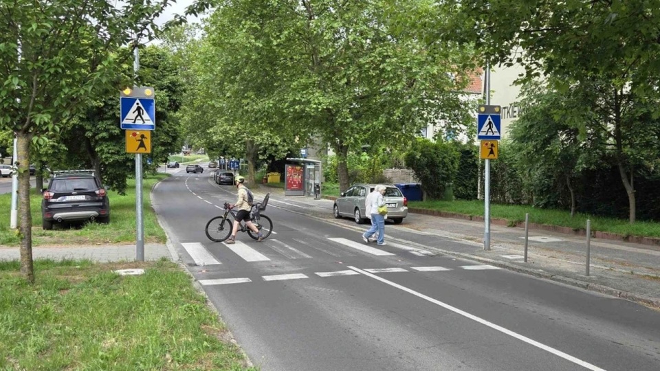 Doświetlone przejście dla pieszych w ciągu ul. Witkiewicza