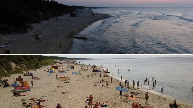 Plaza w Międzyzdrojach na poczatku 2014 r. i pod koniec 2014 r. 03.06.2015