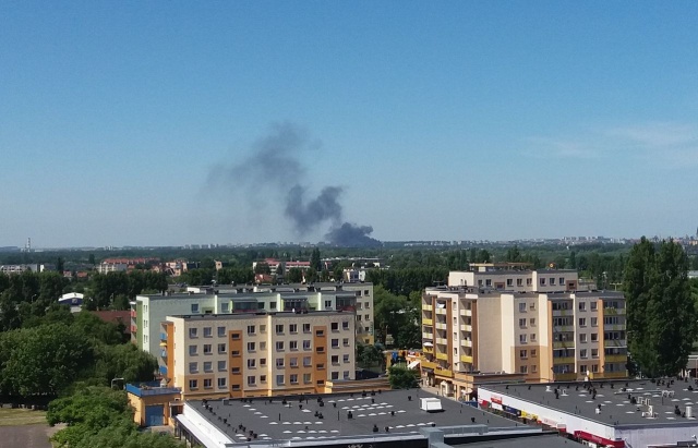 Pożar w centrum, fot. Słuchaczka, pani Barbara 08.06.2018