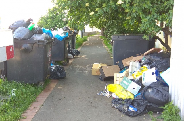 Śmieci przy ścieżce rowerowej przy ul. Nabrzeże Wieleckie, fot. Słuchacz, pan Adrian 30.05.2019