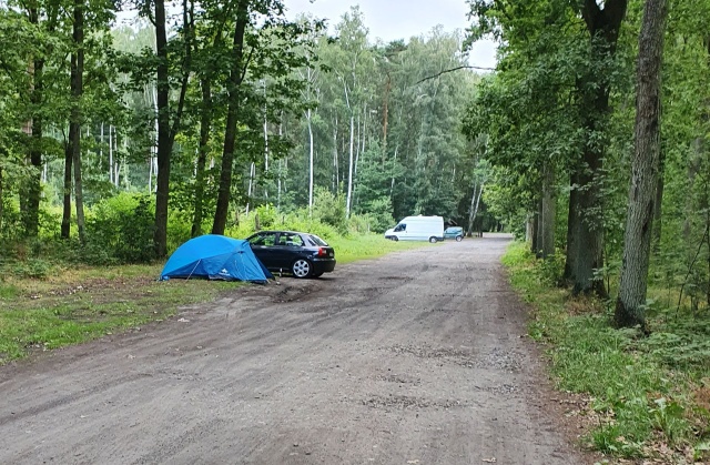 Leśny parking między Łukęcinem a Dziwnówkiem, fot. Słuchacz 30.07.2021