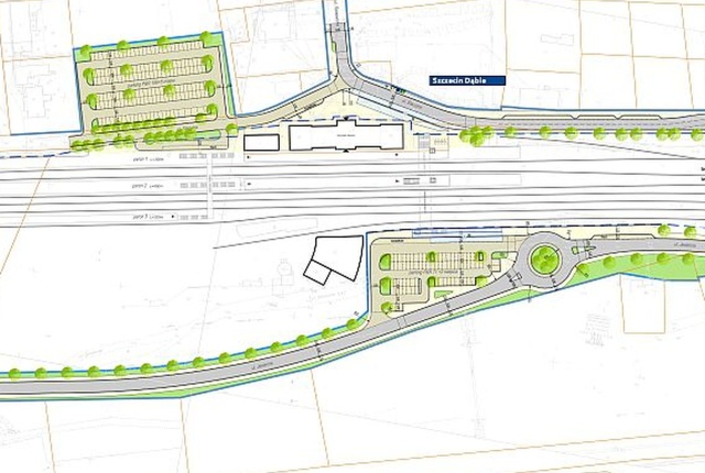 Koncepcja budpwy parkingów przy dworcu Szczecin Dabie, źródło: http://skm.szczecin.pl/index.php/przystanki/351/szczecin-dabie 12.04.2023