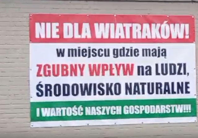 Protest przeciwko budowie wiatraków, fot. Słuchacz 24.01.2025