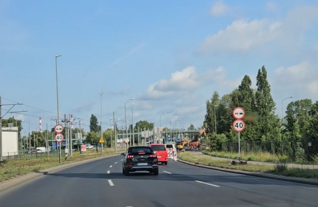Zwężenie przy Basenie Górniczym, fot. Sławomir Orlik, PR Szczecin 28.07.2025