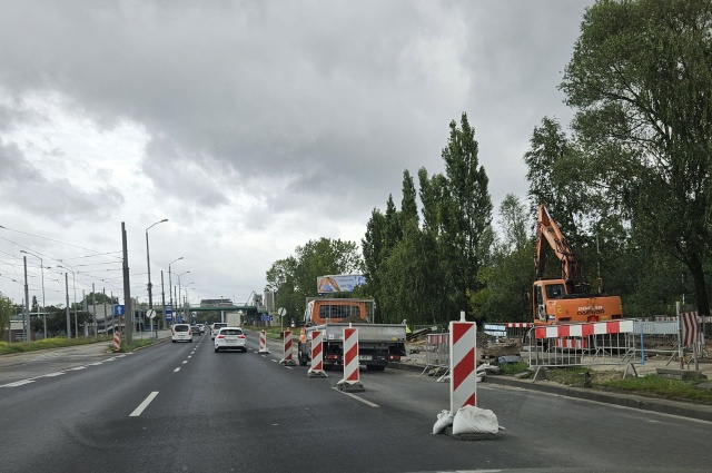 Zwężenie przy Basenie Górniczym, fot. Sławomir Orlik, PR Szczecin 28.07.2025