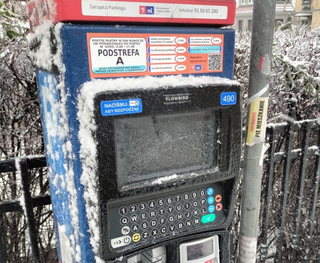 "Lodowy" parkomat, fot. Słuchacz, pan Jacek 27.01.2026