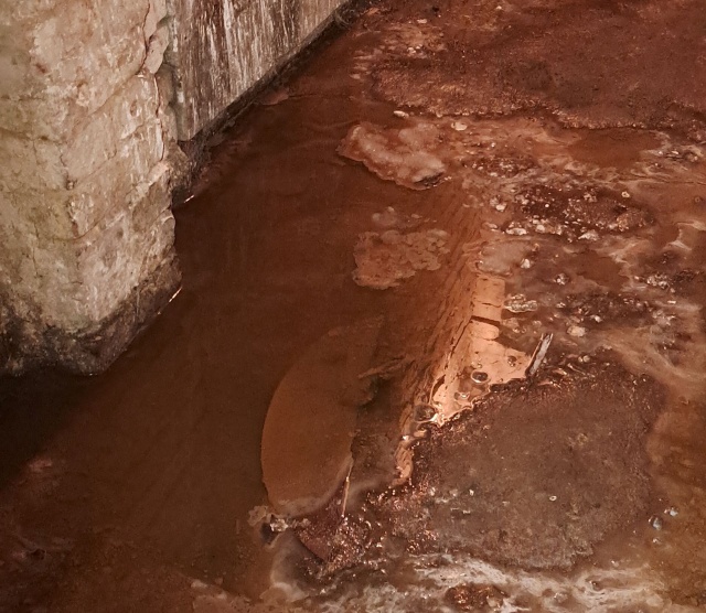 Zalana piwnica w kamienicy przy Al. Powstańców Wielkopolskich, fot.Słuchaczka, pani Marzena 23.02.2026