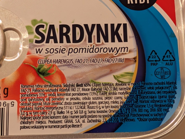 Sardynki - śledzie, fot. Słuchacz, pan Michał 01.07.2026