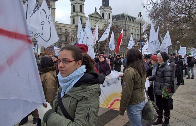 Szczecin na Marszu dla Życia w Budapeszcie. Fot. Archiwum prywatne. [28.12.2011] Szczecin na Marszu dla Życia w Budapeszcie
