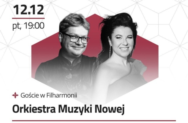 Szymon Bywalec – dyrygent i Agata Zybel – sopranistka. Fot. Materiały prasowe Filharmonii im. Mieczysława Karłowicza w Szczecinie Szymon Bywalec z Orkiestrą Muzyki Nowej zachwycił melomanów Złotej Sali Filharmonii [ROZMOWA z DYRYGENTEM, ZDJĘCIA]