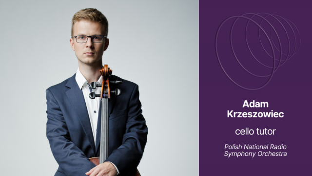 Adam Krzeszowiec – tutor wiolonczel 14. International Lutosławski Youth Orchestra 2026. Fot. Materiały prasowe Filharmonii w Szczecinie Rekord pobity! 551. muzyków zgłosiło się do International Lutosławski Youth Orchestra 2026 [ROZMOWA, ZDJĘCIA]