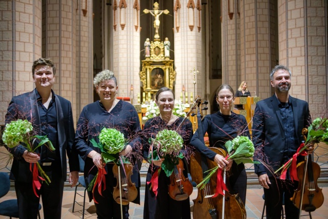 Karłowicz Quartet przyjmuje gorące brawa od publiczności. Fot. Urząd Miejski w Stargardzie Finał 6. edycji Międzynarodowego Festiwalu im. prof. Marka Jasińskiego „Soni Spatium” w Stargardzie [ROZMOWA, ZDJĘCIA]