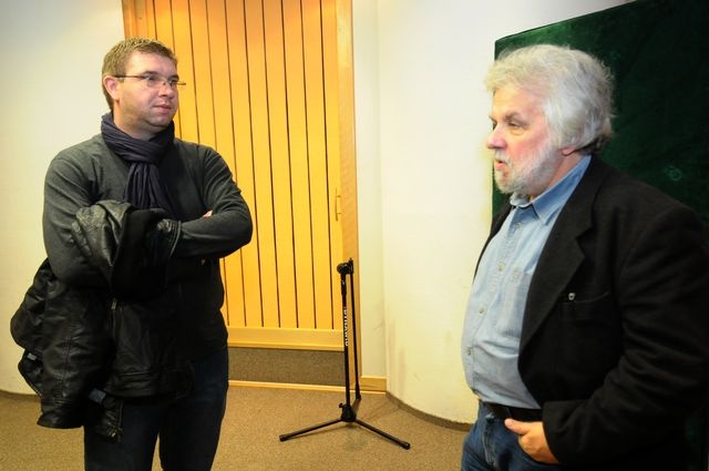 Konrad Wojtyła i Jerzy Illg, fot. [PRS] Jerzy Illg o przyjaźni z Miłoszem oraz o jego twórczości