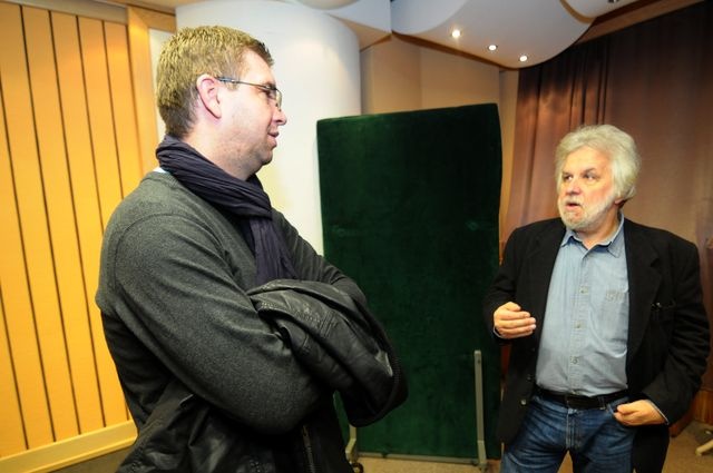 Konrad Wojtyła i Jerzy Illg, fot. [PRS] Jerzy Illg o przyjaźni z Miłoszem oraz o jego twórczości