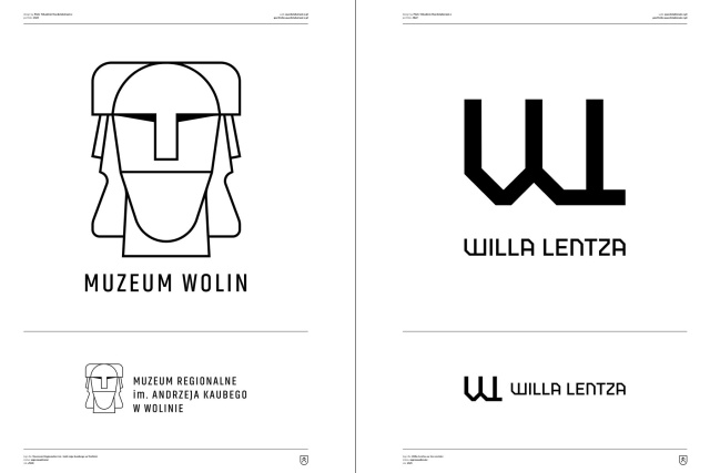 Logo Muzeum w Wolinie (od lewej), logo Willi Lentza w Szczecinie autorstwa Piotra Wardziukiewicza Piotr Nikodem Wardziukiewicz | „Moje fotografie portretów zostały nagrodzone spośród ponad 11 tysięcy prac...” [ROZMOWA, ZDJĘCIA]