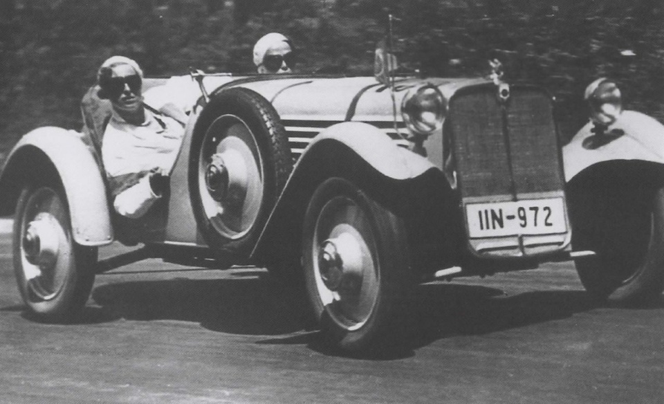 Znana automobilistka Anna Minartz w wyścigowym stoewerze z przednim napędem. Wyścig w Kesselbergu w 1931 roku