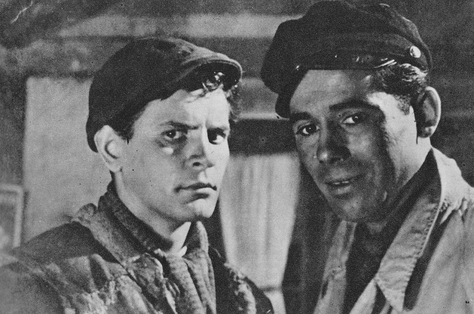 Tadeusz Łomnicki i Tadeusz Janczar, kadr z filmu "Pokolenie".