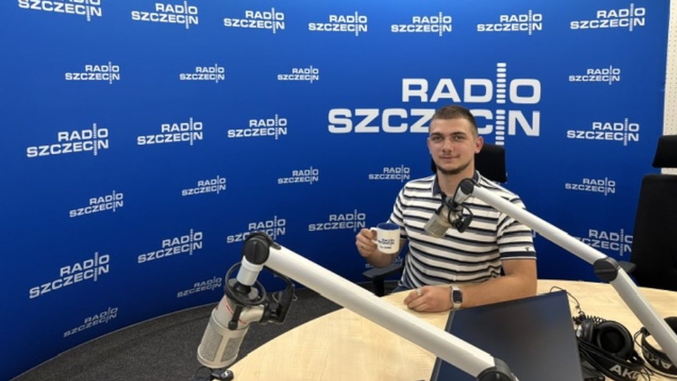 Yurii Mushtuk w Radiu Szczecin. Fot. Yulia Musatenko